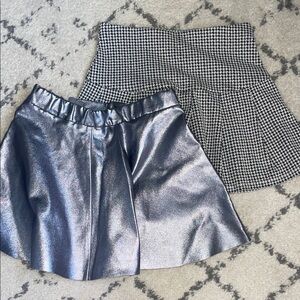 Silver Metallic and Houndstooth Skirts